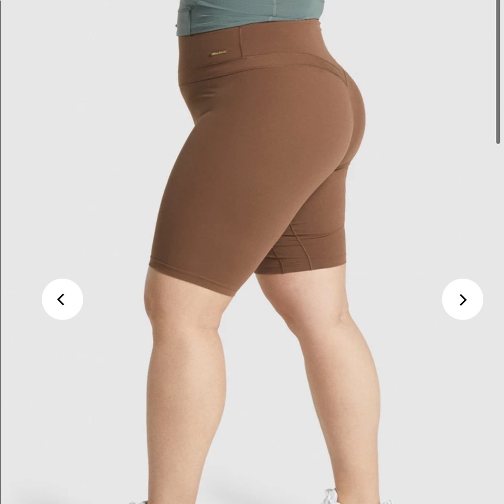 NEW Whitney Simmons Gymshark Dandelion Brown Cycling Shorts - Picture 3 of 6